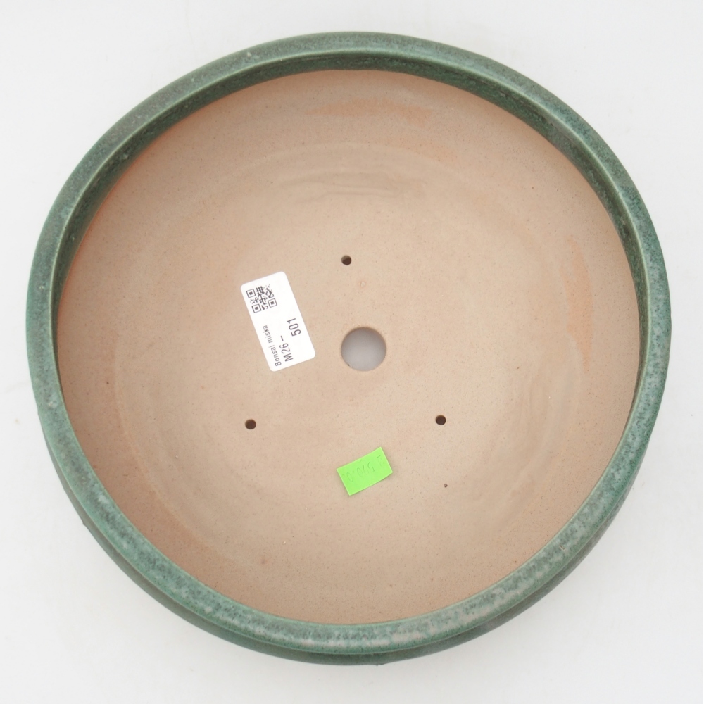 Keramická bonsai miska 24 x 24 x 8 cm, barva zelená