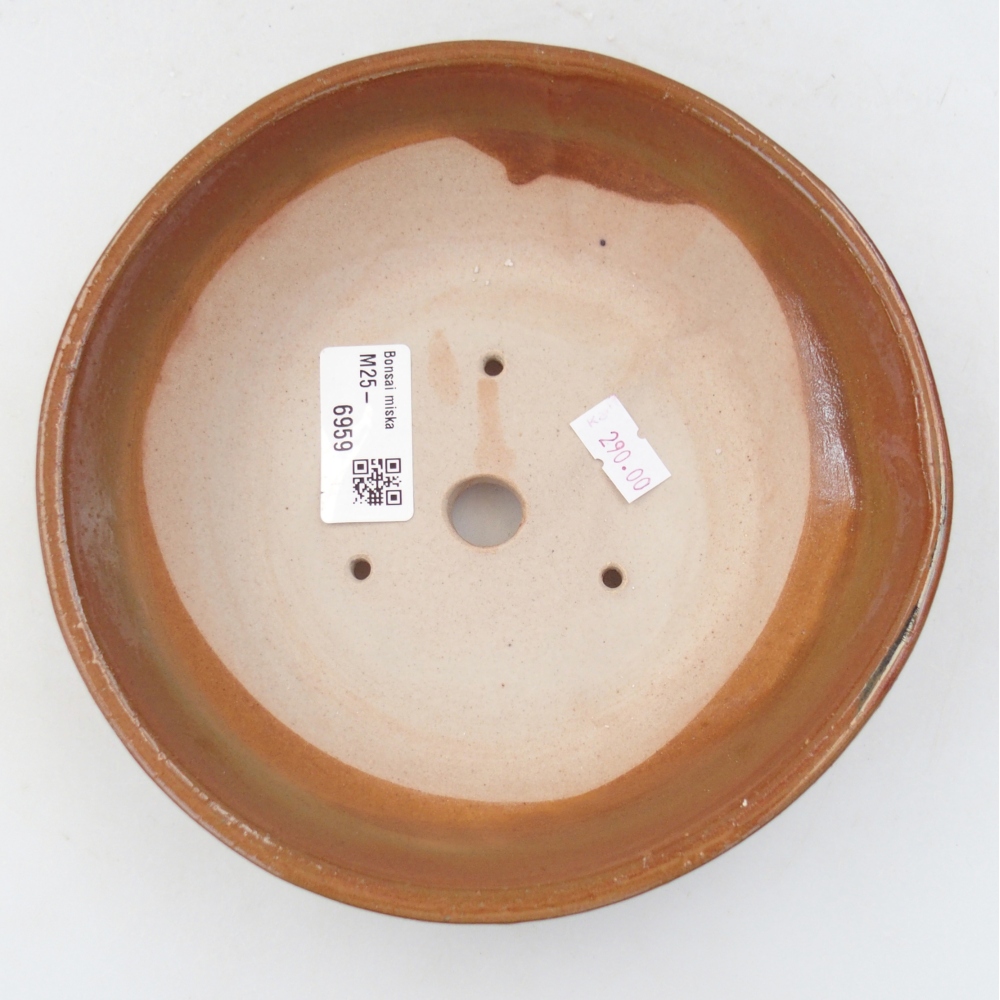 Keramická bonsai miska 18 x 18 x 5 cm, barva hnědá