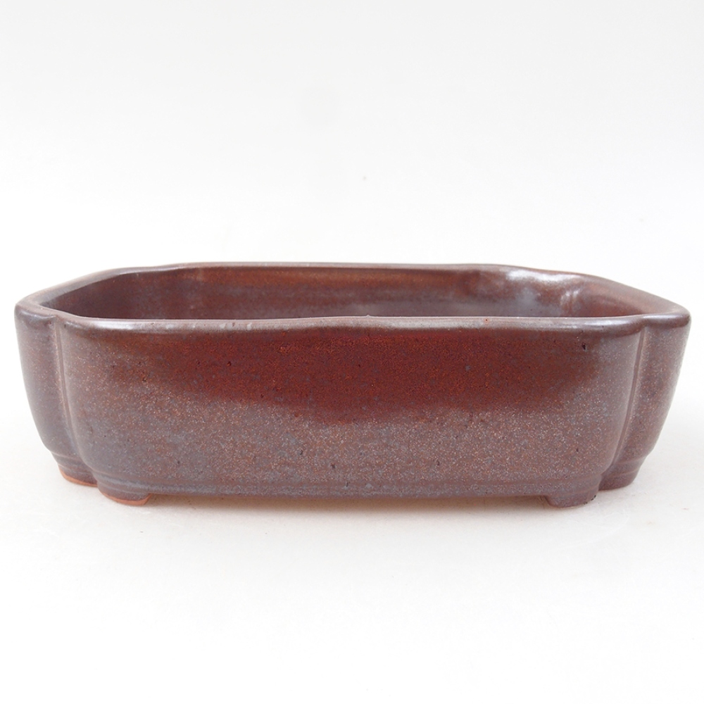 Keramická bonsai miska 15 x 11,5 x 4,5 cm, barva hnědá