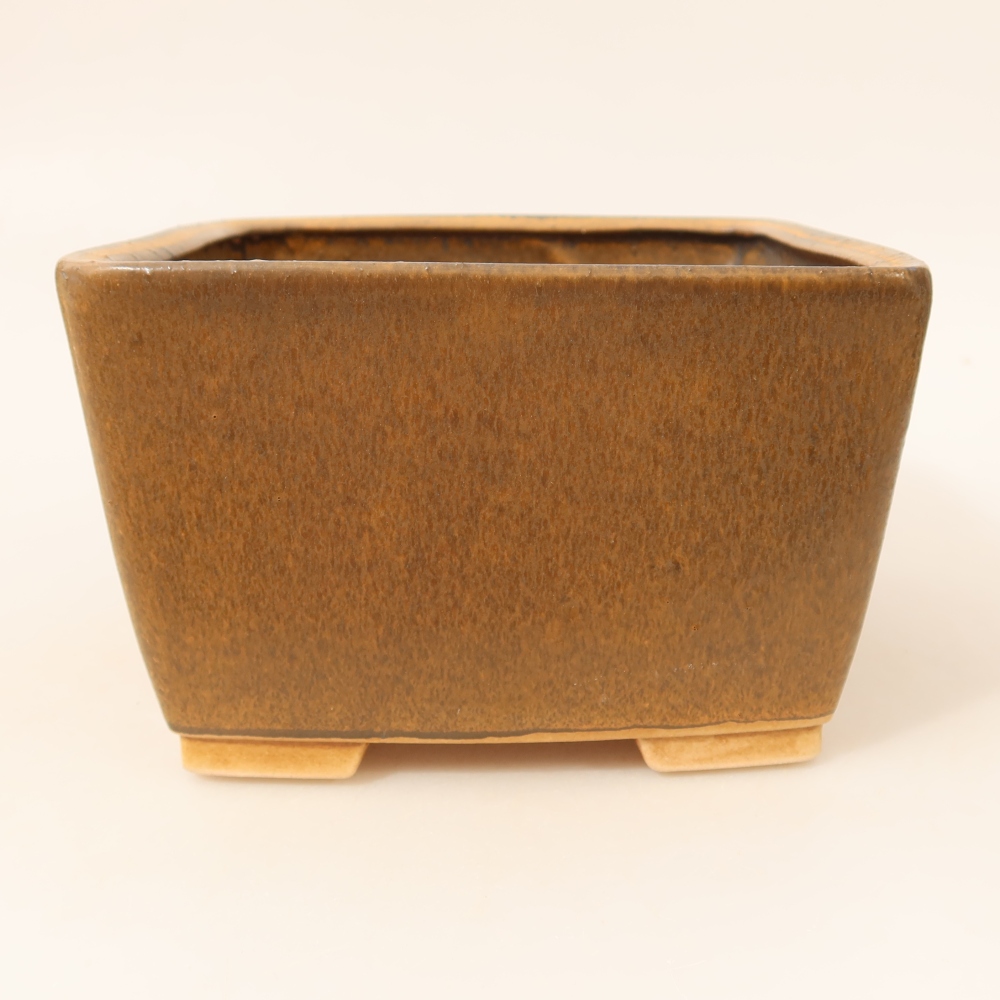 Keramická bonsai miska 16 x 16 x 10 cm, barva hnědá