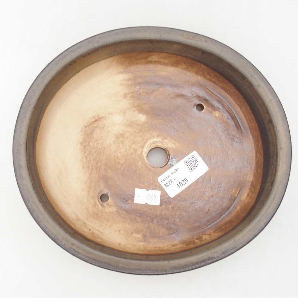 Keramická bonsai miska 21 x 19 x 8 cm, barva hnědá