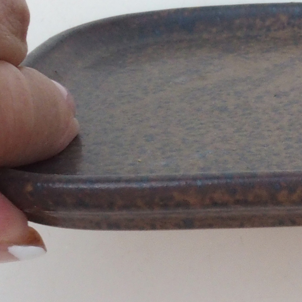 Keramická podmiska H38 -12 x 11 x 1 cm  - hnědá