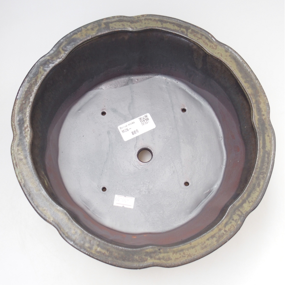 Keramická bonsai miska 26,5 x 26,5 x 8 cm, barva hnědá