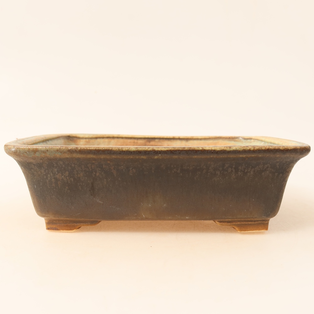 Keramická bonsai miska 17,5 x 14,5 x 5 cm, barva hnědá