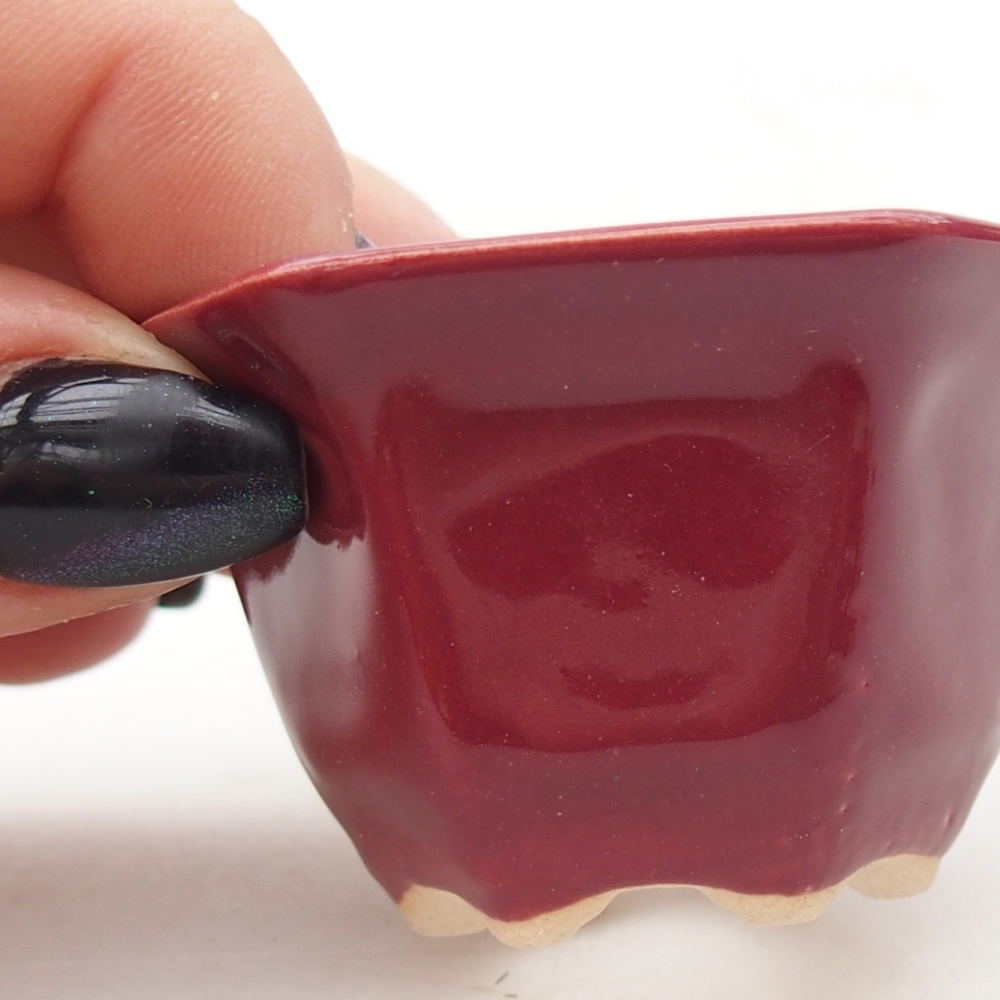 Mini bonsai miska 5,5 x 5 x 3 cm, barva vínová