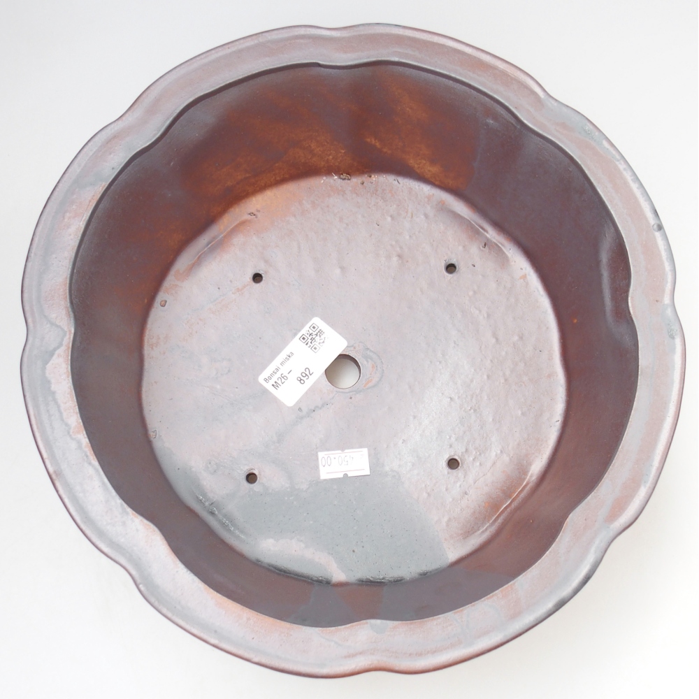 Keramická bonsai miska 26,5 x 26,5 x 8 cm, barva kovová