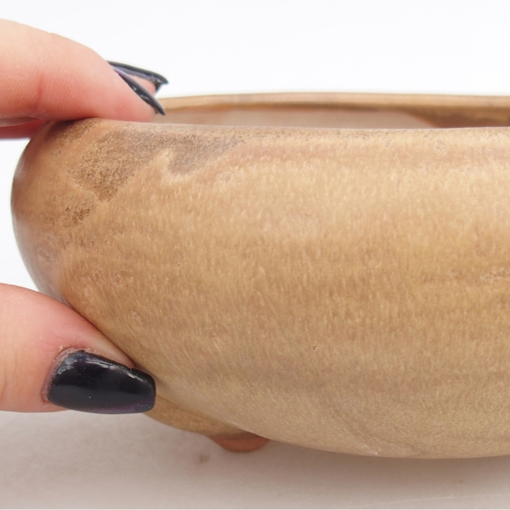 Keramická bonsai miska 15 x 15 x 7 cm, barva béžová