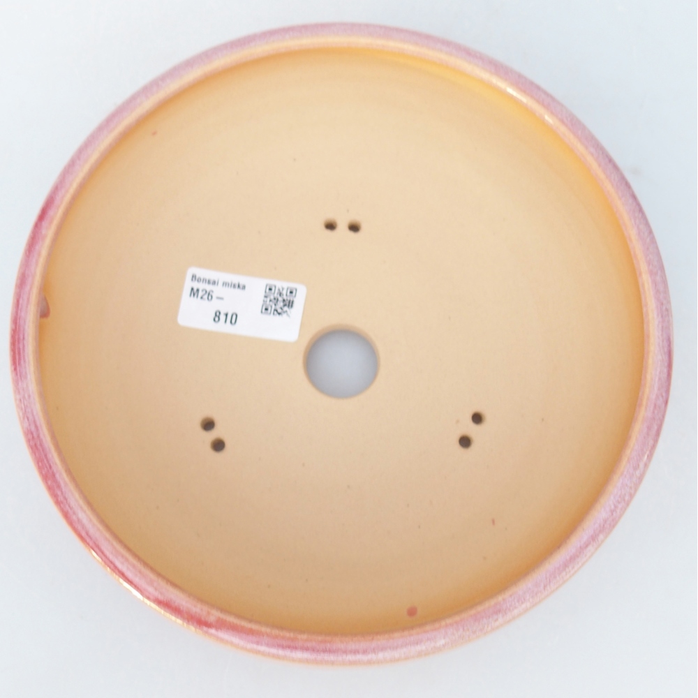Keramická bonsai miska 18,5 x 18,5 x 6 cm, barva růžová