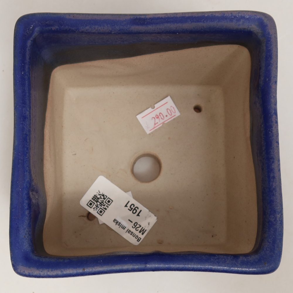 Keramická bonsai miska 11 x 11 x 8,5 cm, barva modrá