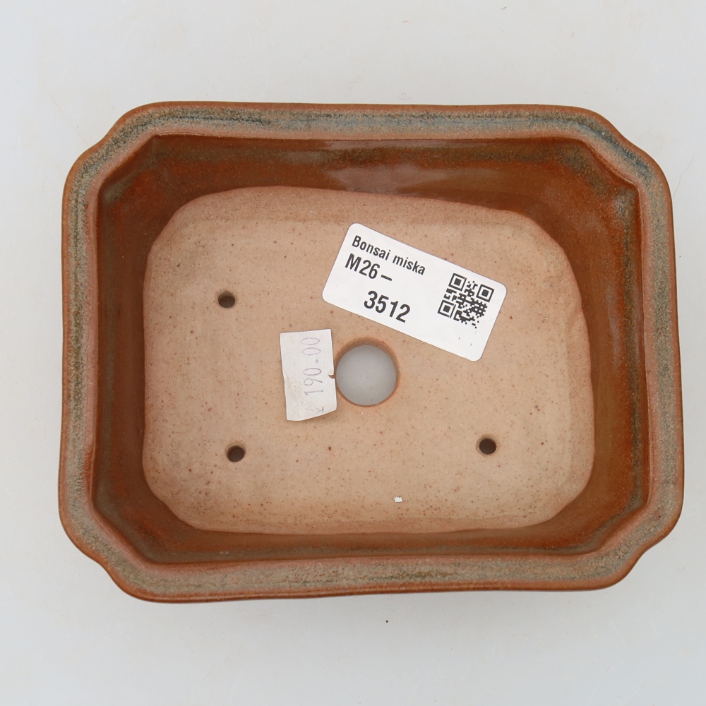 Keramická bonsai miska 13 x 10 x 4 cm, barva hnědá