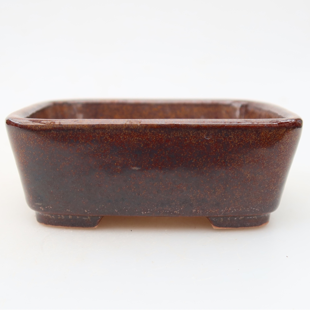 Keramická bonsai miska 10 x 8 x 3,5 cm, barva hnědá