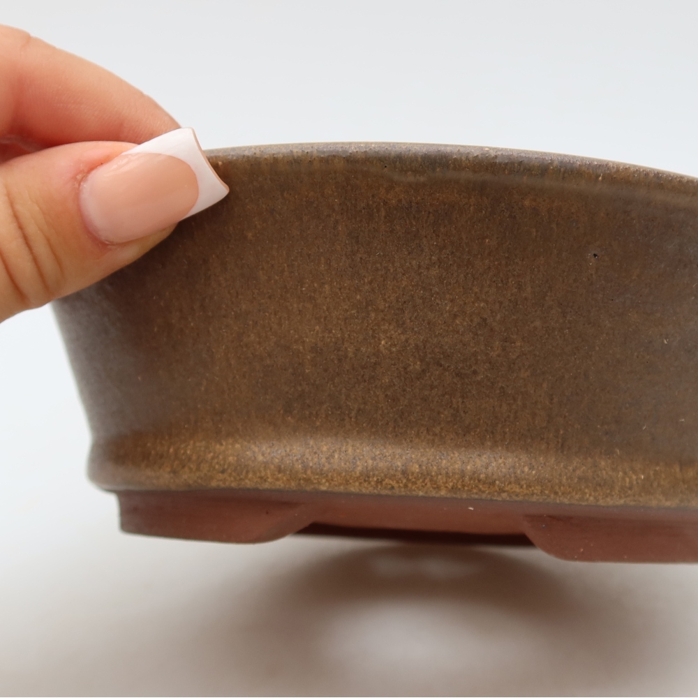 Keramická bonsai miska 15,5 x 15,5 x 5,5 cm, barva hnědá