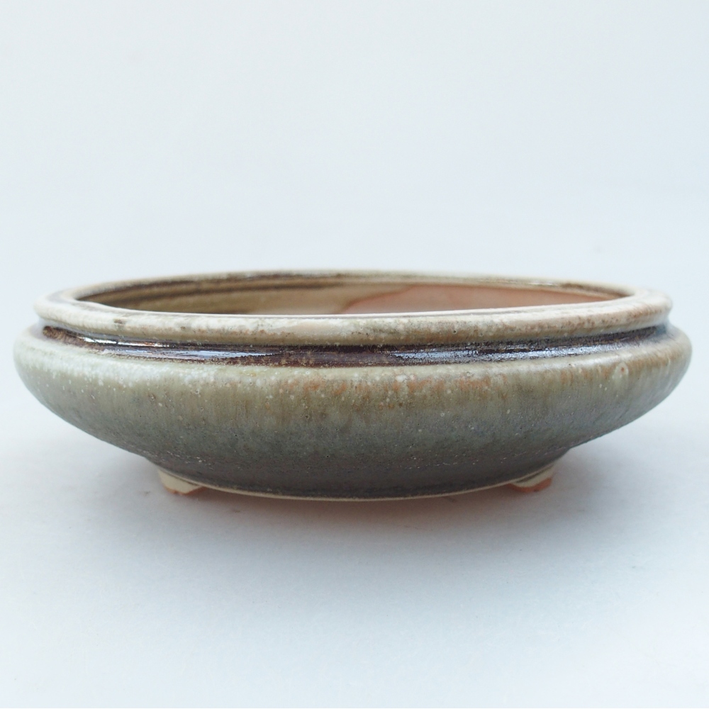 Keramická bonsai miska 15 x 15 x 5 cm, barva zelená