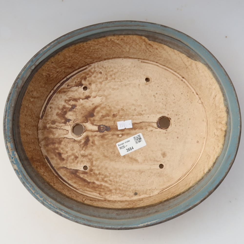 Keramická bonsai miska 31 x 28,5 x 7 cm, barva modrá