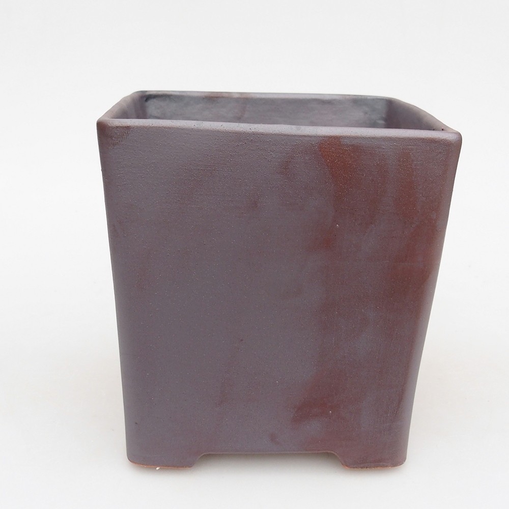 Keramická bonsai miska 13 x 13 x 13 cm, barva kovová