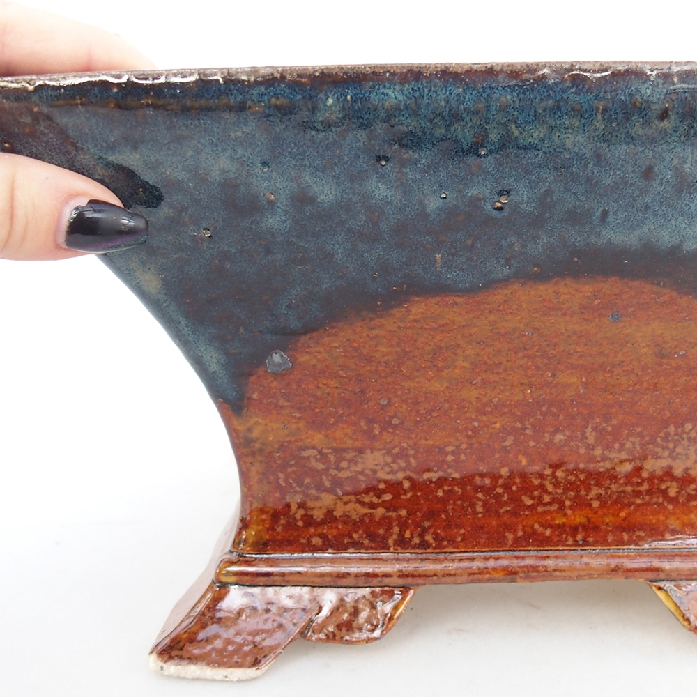 Keramická bonsai miska 24 x 24 x 14 cm, barva hnědá