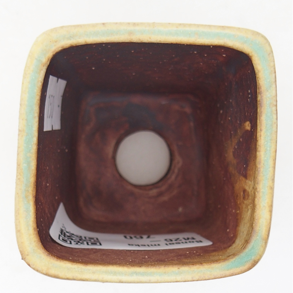 Keramická bonsai miska 5 x 5 x 6,5 cm, barva zelená