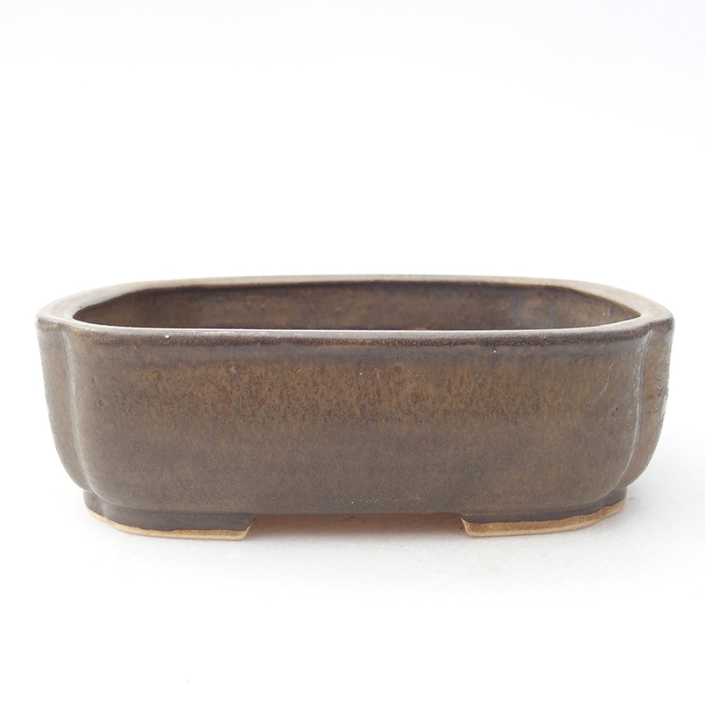 Keramická bonsai miska 13,5 x 12 x 4 cm, barva hnědá