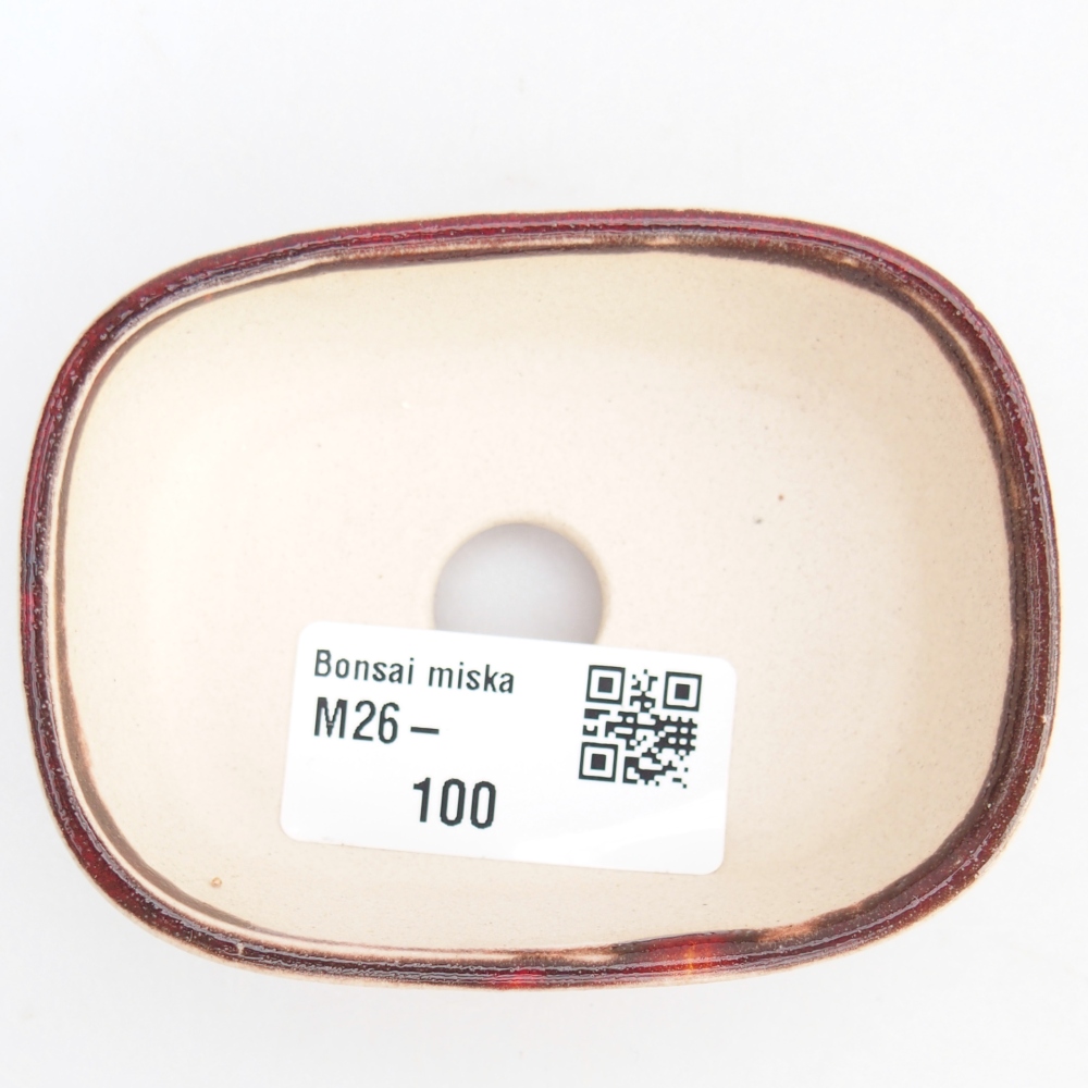 Mini bonsai miska 6 x 6 x 2,5 cm, barva červená