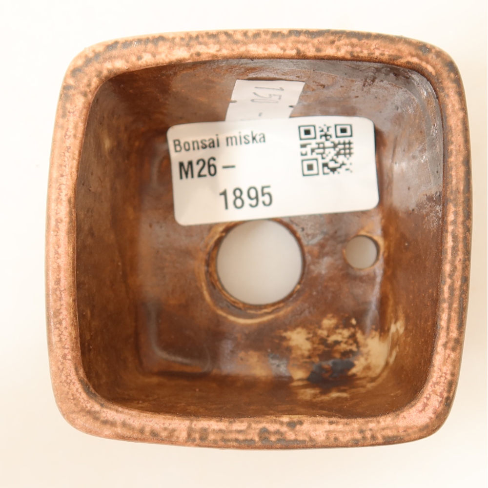 Keramická bonsai miska 6,5 x 6,5 x 4,5 cm, barva růžová