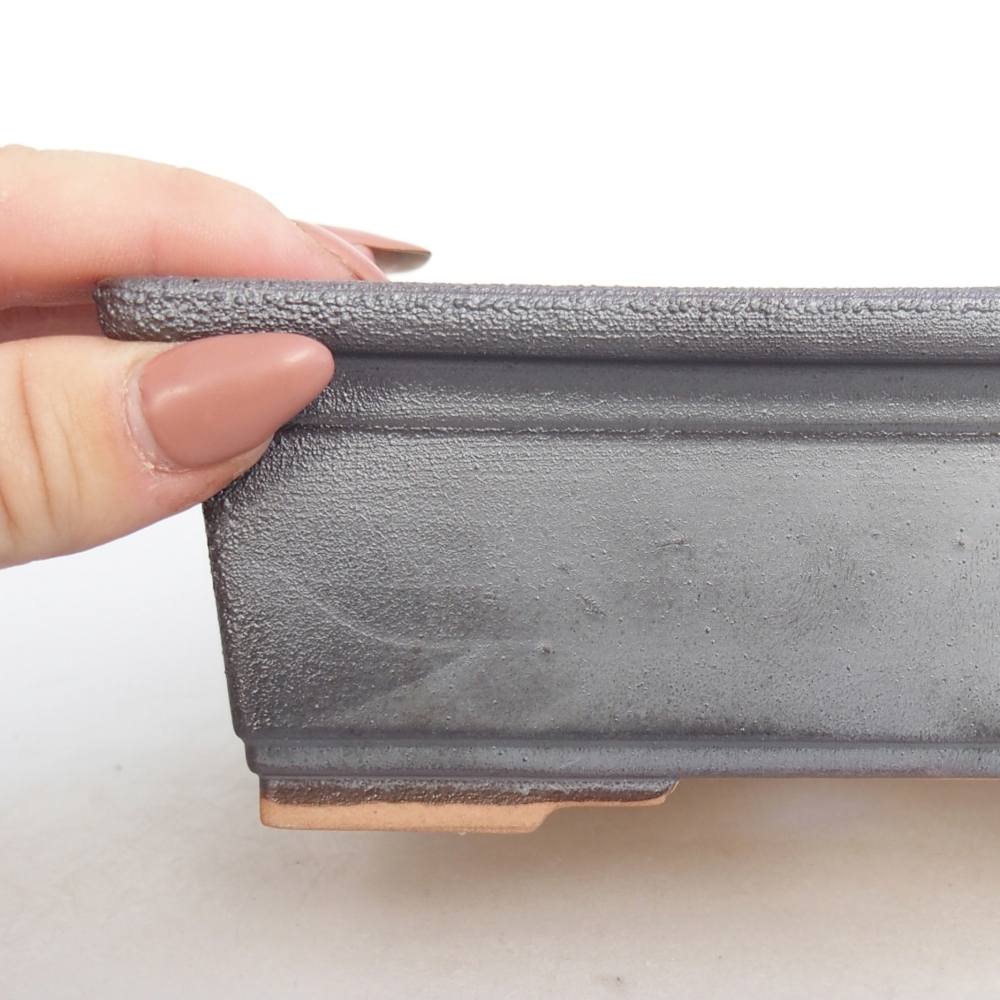 Keramická bonsai miska 16 x 12 x 6 cm, barva kovová