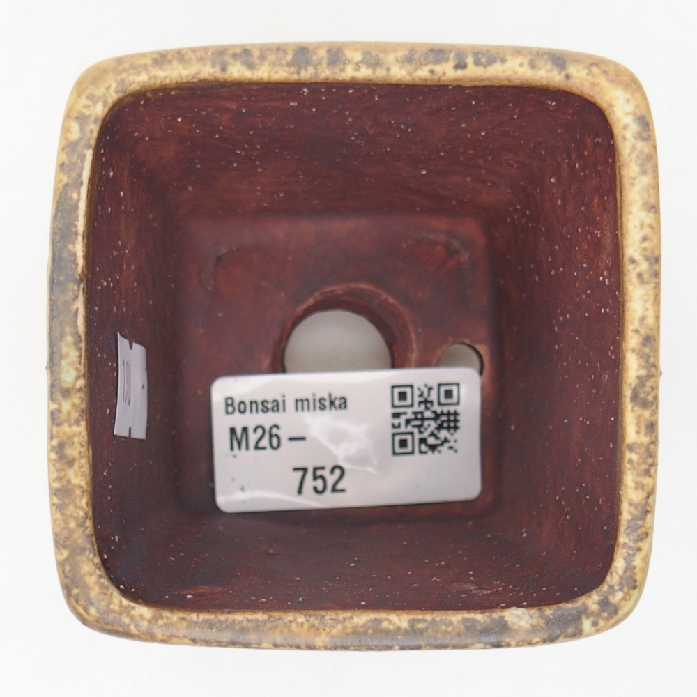 Keramická bonsai miska 6,5 x 6,5 x 7 cm, barva zelená