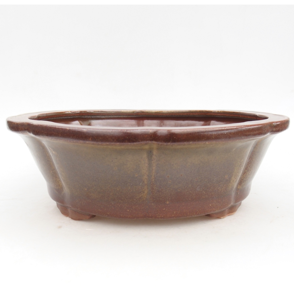 Keramická bonsai miska 26,5 x 26,5 x 8,5 cm, barva hnědá