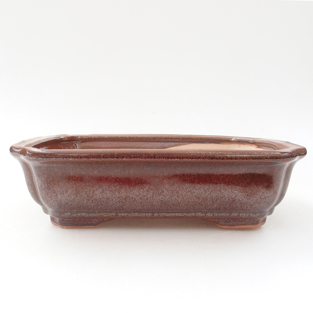 Keramická bonsai miska 18 x 13,5 x 5 cm, barva hnědá