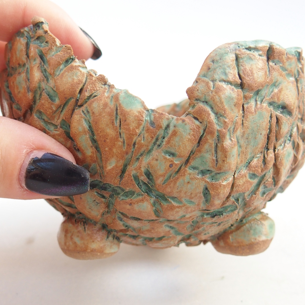 Keramická Skořápka 10 x 9,5 x 6,5 cm , barva hnědozelená