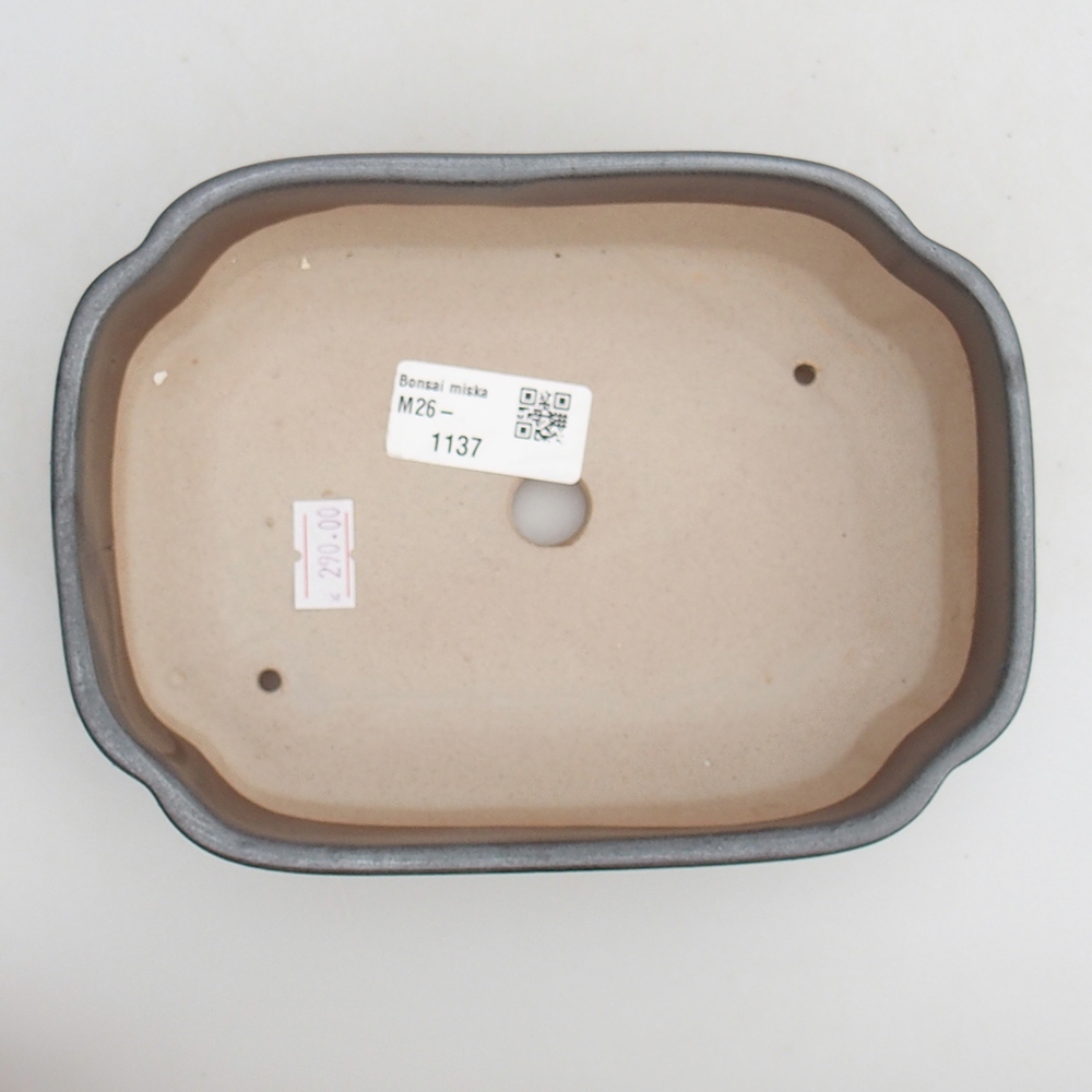 Keramická bonsai miska 18 x 13 x 5 cm, barva kovová