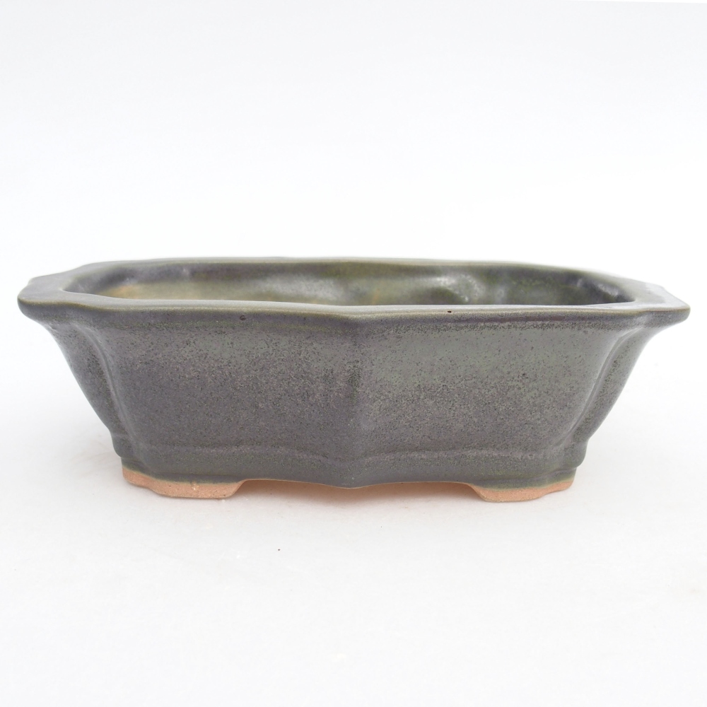Keramická bonsai miska 15,5 x 11,5 x 4,5 cm, barva zelená