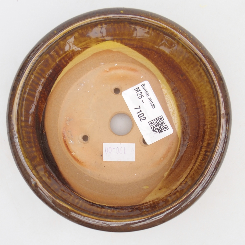 Keramická bonsai miska 13,5 x 13,5 x 5 cm, barva hnědá