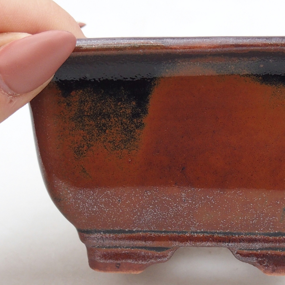 Keramická bonsai miska 10 x 10  x 6 cm, barva vínová