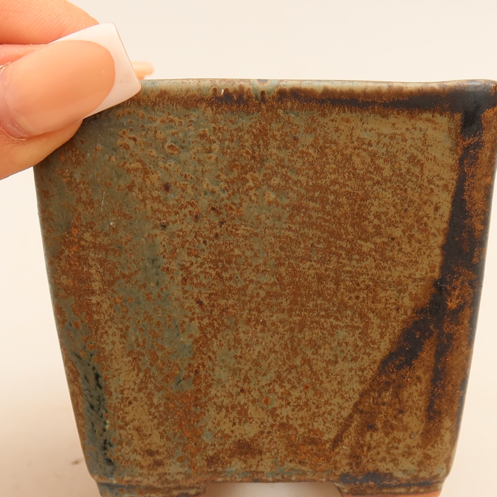 Keramická bonsai miska 7,5 x 7,5 x 6,5 cm, barva hnědá
