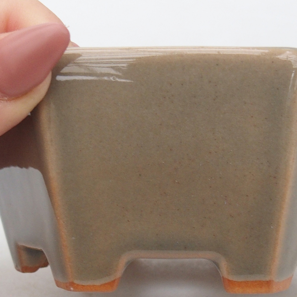 Keramická bonsai miska 10,5 x 9,5  x 5 cm, barva šedá