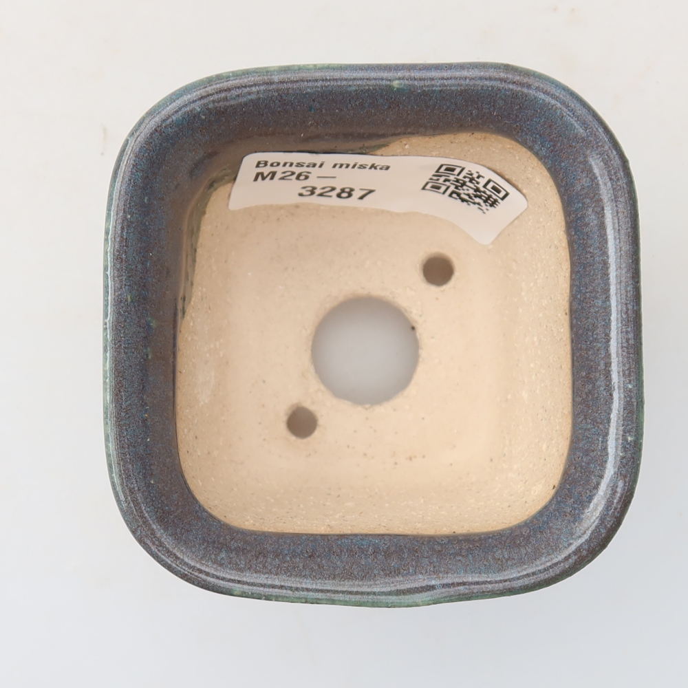 Keramická bonsai miska 6,5 x 6,5 x 5 cm, barva šedá