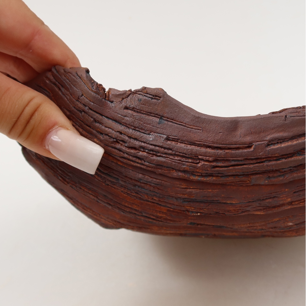 Keramická Skořápka  20 x 16 x 7 cm , barva hnědá