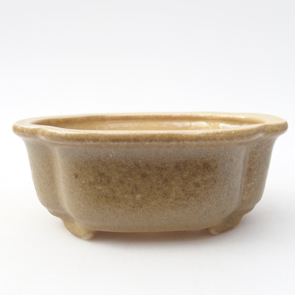 Keramická bonsai miska 13 x 10 x 5 cm, barva béžová