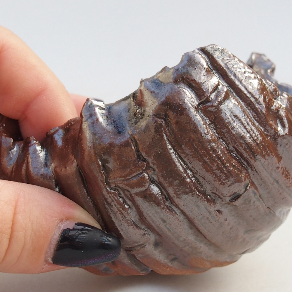 Keramická Skořápka 9 x 8,5 x 4 cm , barva hnědá