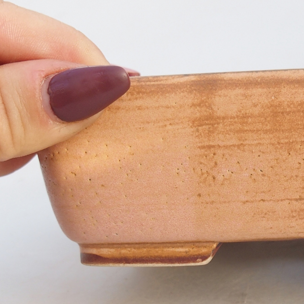 Keramická bonsai miska 14,5 x 12 x 4,5 cm, barva růžová