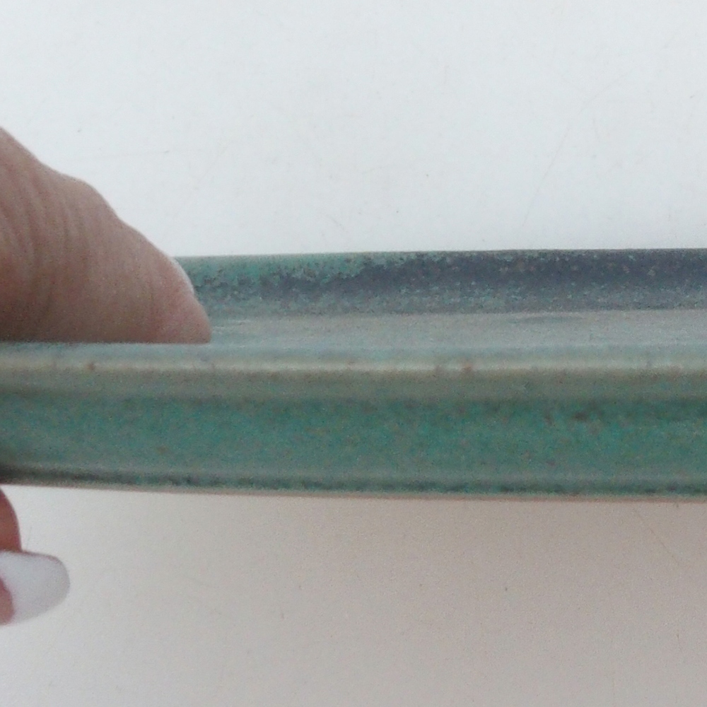 Keramická podmiska H15 -25 x 15 x 1 cm  - zelená