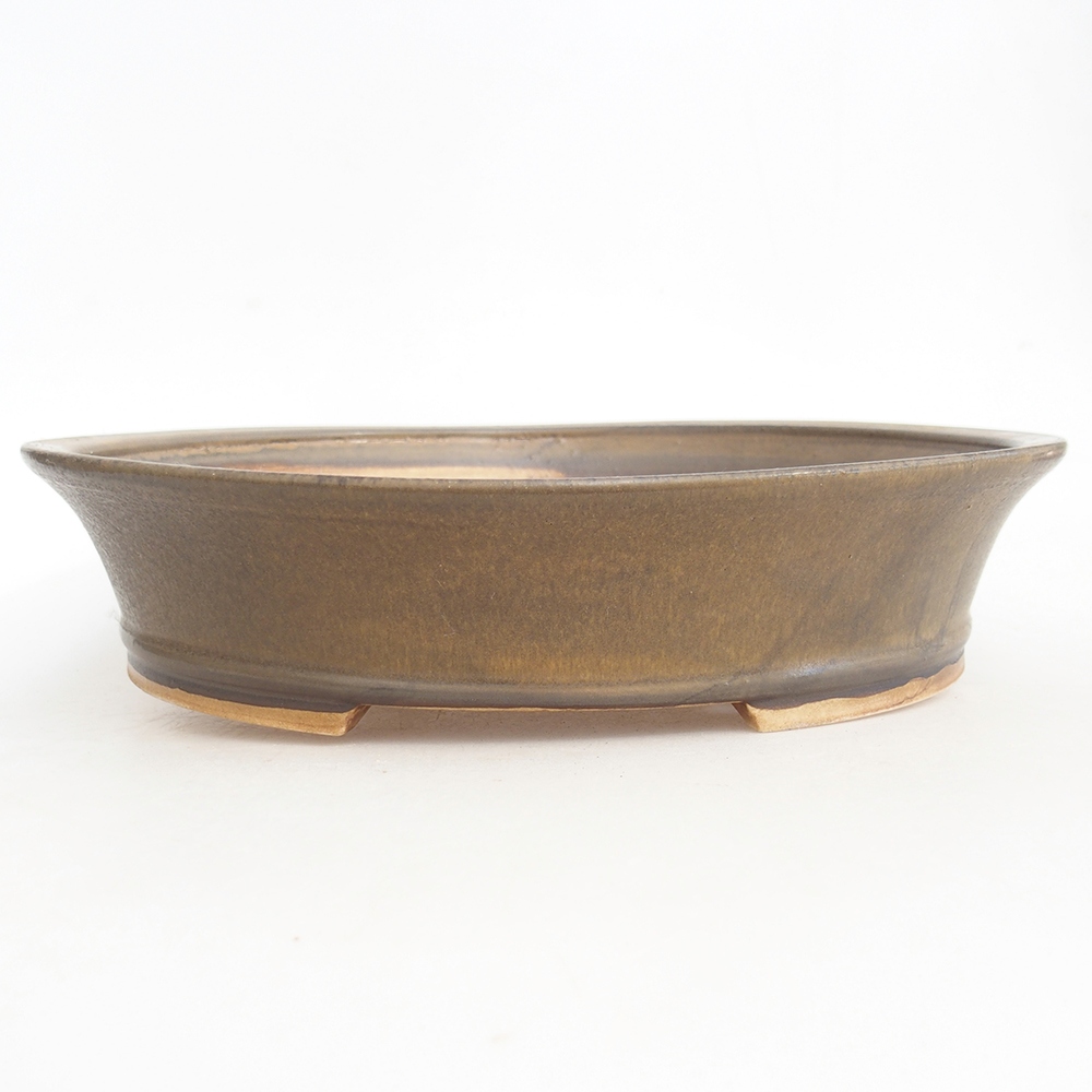 Keramická bonsai miska 28 x 25 x 6,5 cm, barva hnědá
