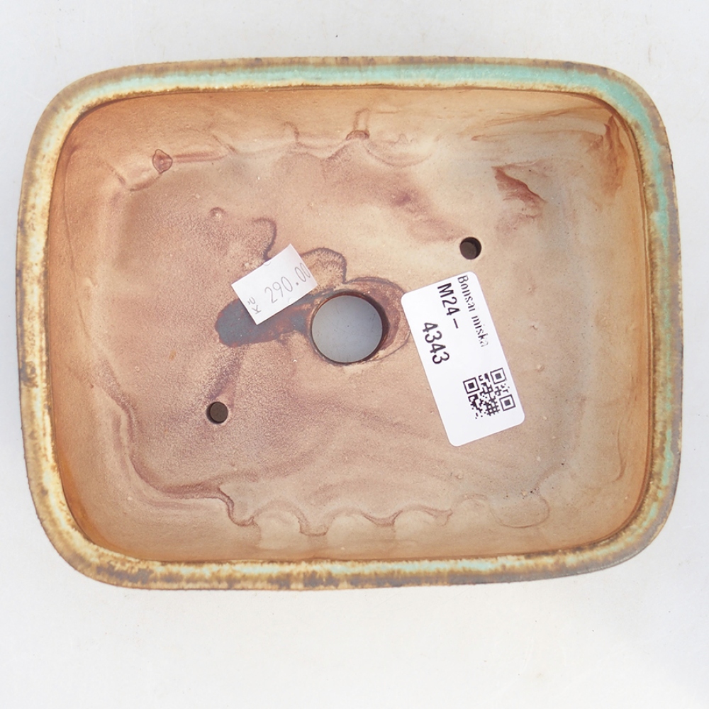 Keramická bonsai miska 14,5 x 12 x 4,5 cm, barva zelená