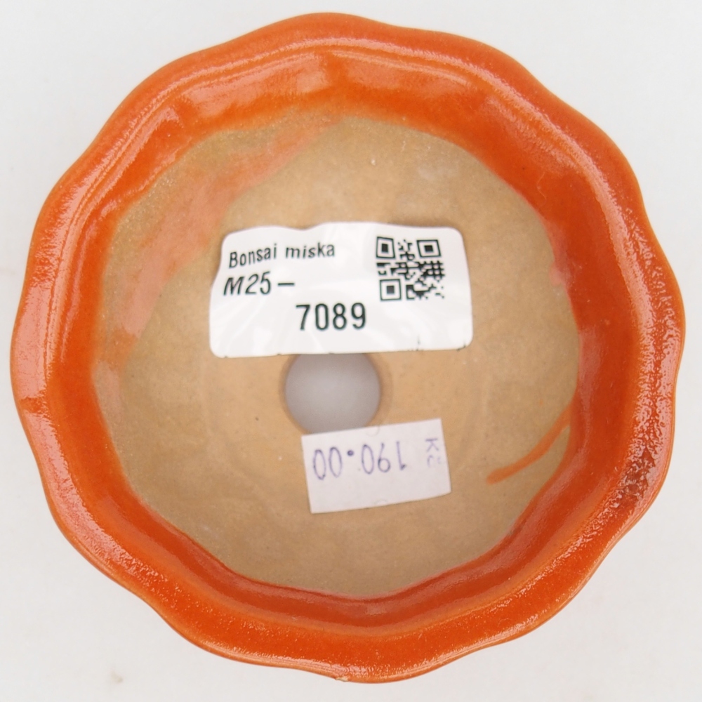 Keramická bonsai miska 8,5 x 8,5 x 4,5 cm, barva oranžová