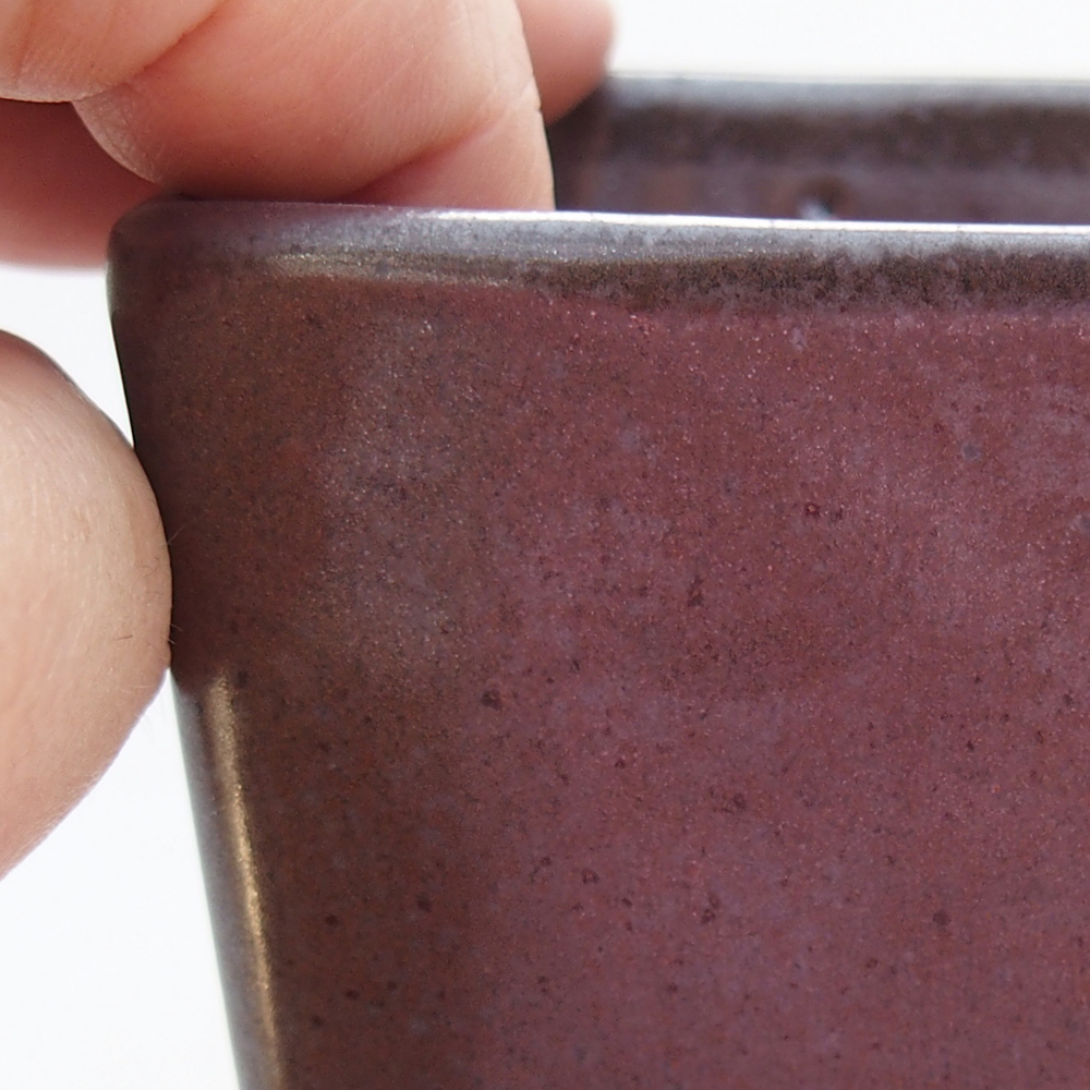 Keramická bonsai miska 8,5 x 8,5 x 11 cm, barva hnědá