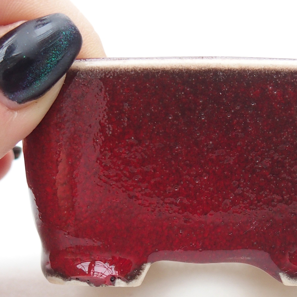 Mini bonsai miska 7 x 7 x 4 cm, barva červená