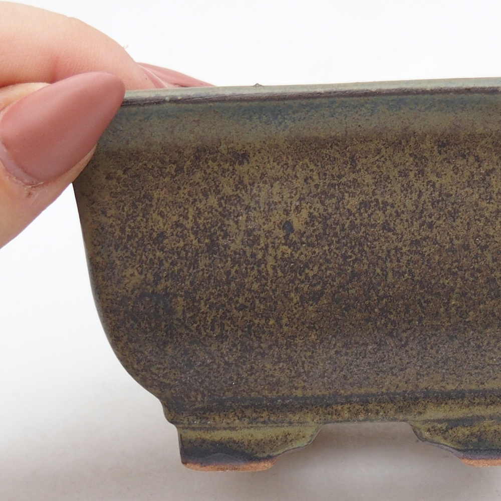 Keramická bonsai miska 10 x 10  x 6 cm, barva vínová