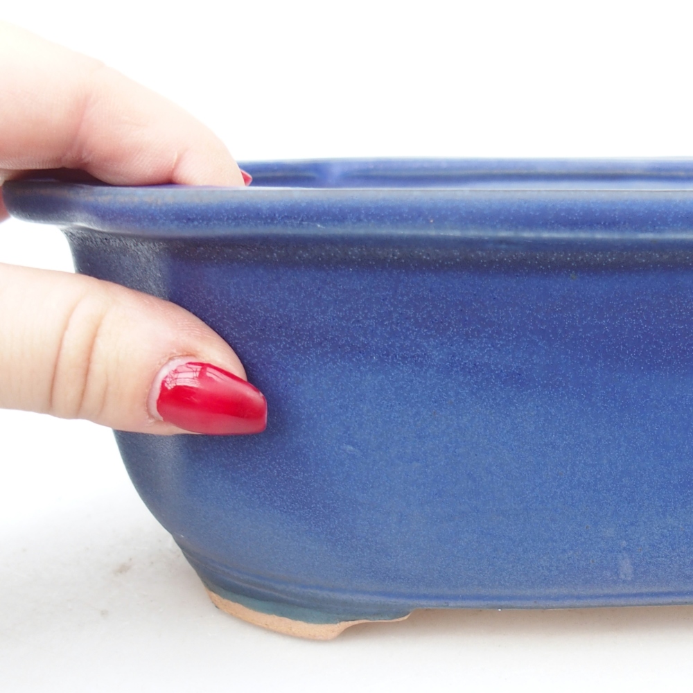 Keramická bonsai miska 22 x 18 x 7,5 cm, barva modrá