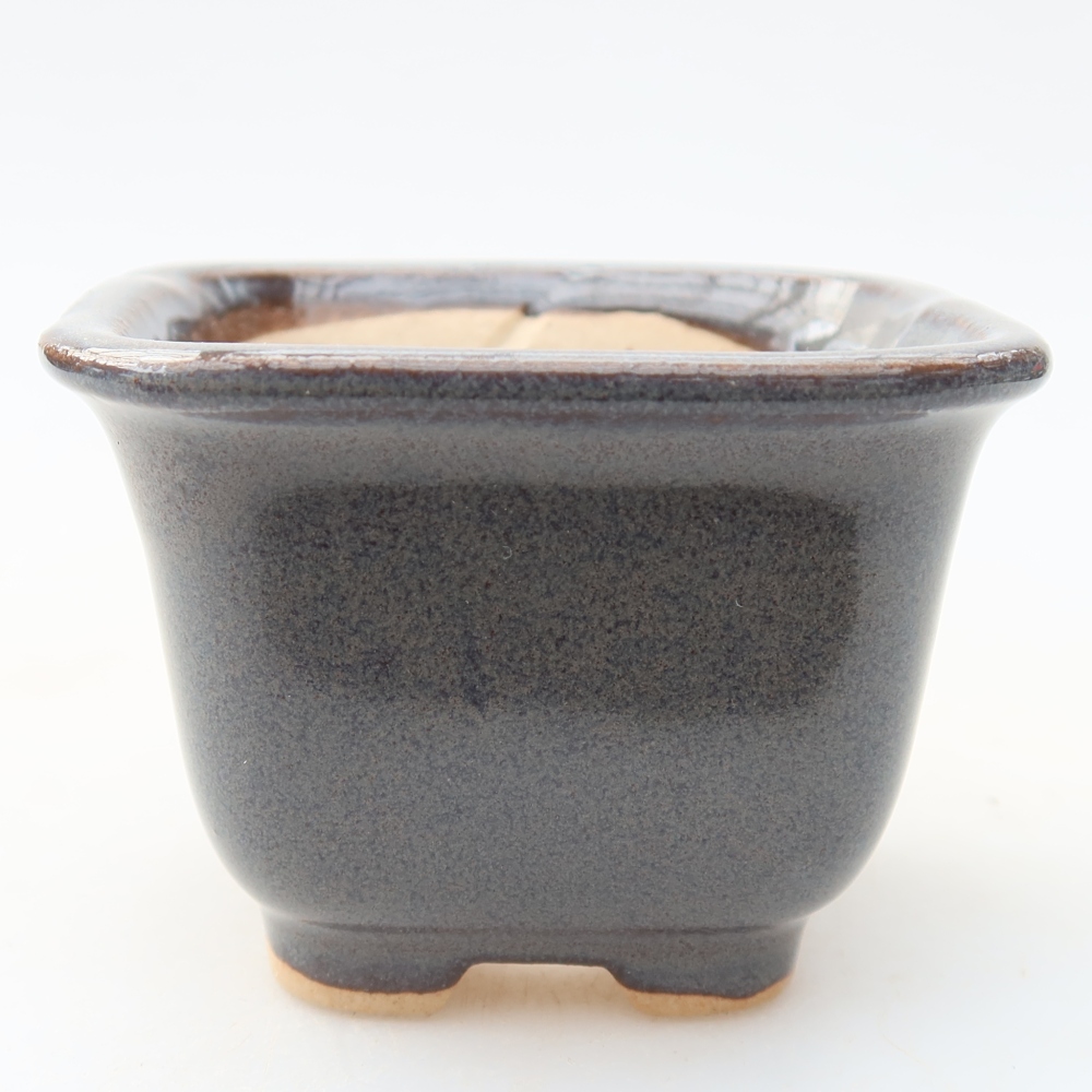 Keramická bonsai miska 6,5 x 6,5 x 5 cm, barva šedá