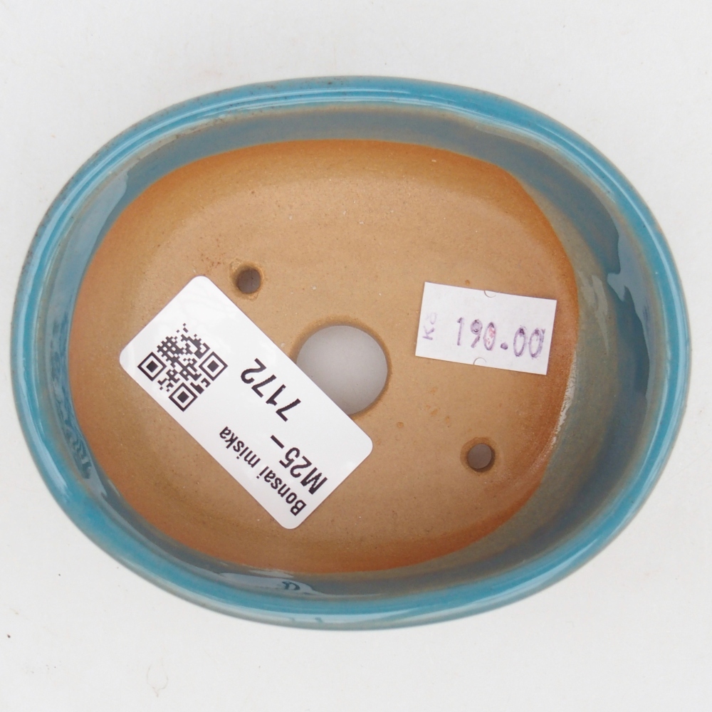 Keramická bonsai miska 9,5 x 7,5 x 3,5 cm, barva modrá